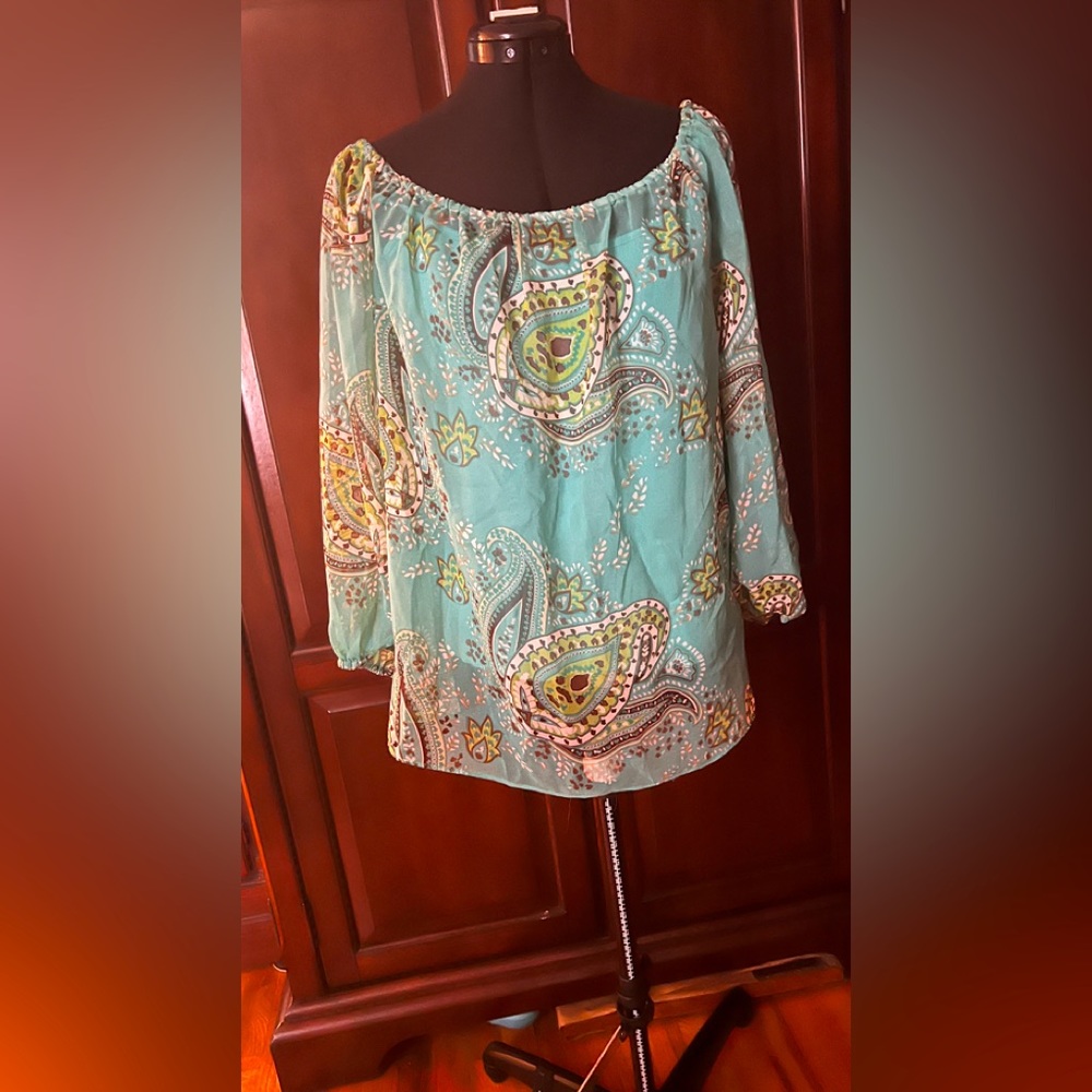 Casual two piece sheer 100% polyester chiffon blouse, camisole is lined in nylon